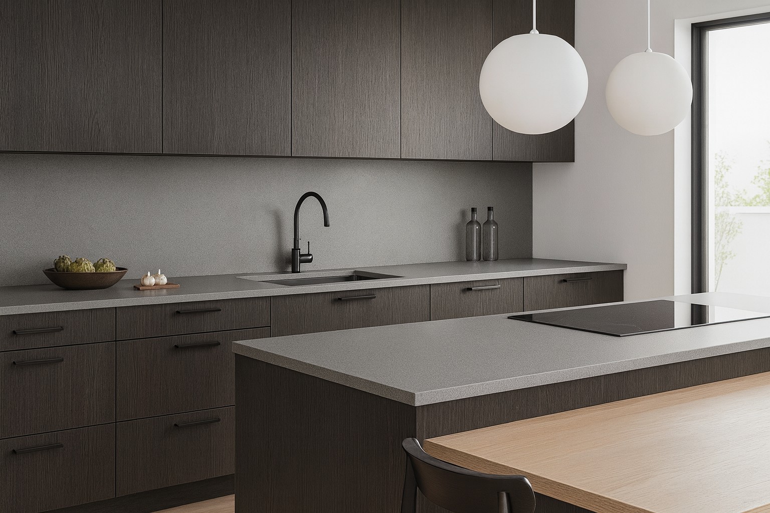 Réalisation n°3 du plan de travail Gris Expo en Quartz Silestone