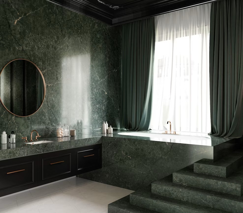 Réalisation n°4 du plan de travail Jardin Emerald en Quartz Silestone