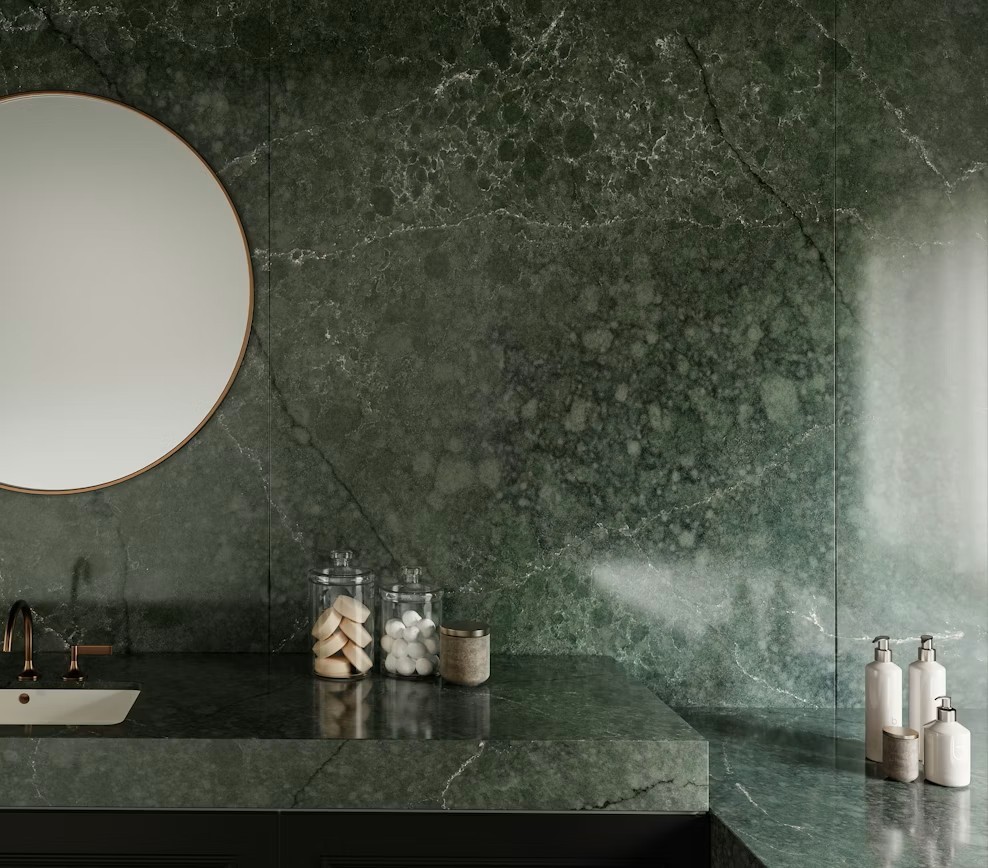 Réalisation n°5 du plan de travail Jardin Emerald en Quartz Silestone