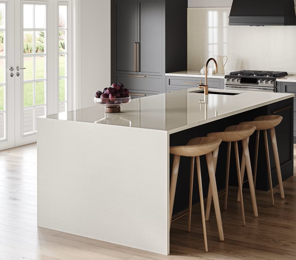 Réalisation n°4 du plan de travail Linen Cream en Quartz Silestone