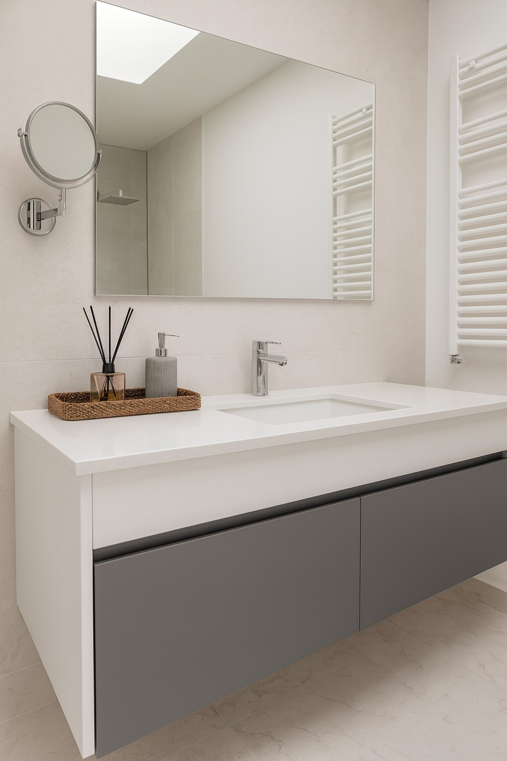 Réalisation n°2 du plan de travail Miami White 17 en Quartz Silestone