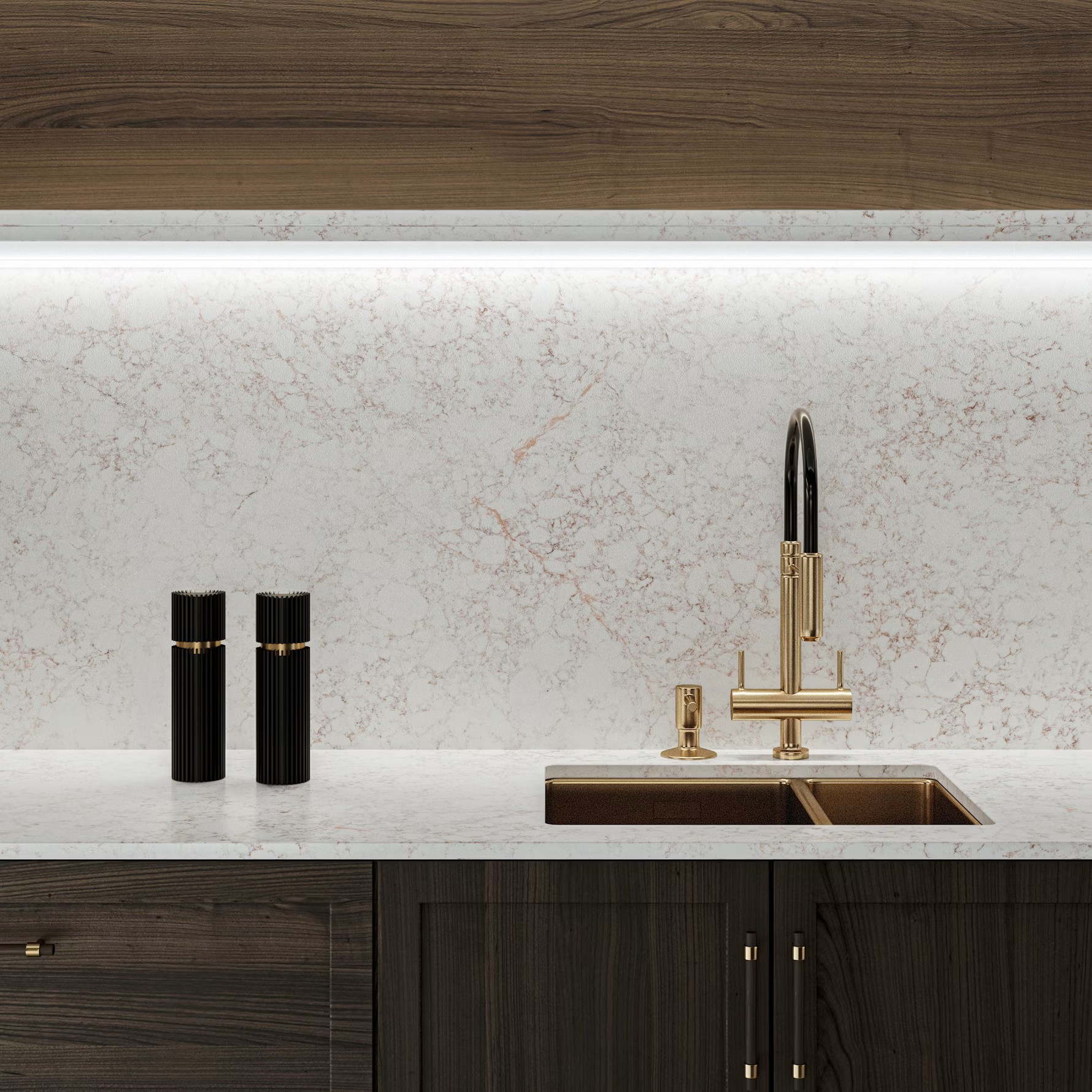 Réalisation n°4 du plan de travail Rivière Rose en Quartz Silestone