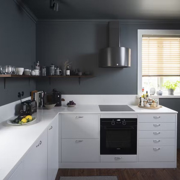Réalisation n°1 du plan de travail Snowy Ibiza en Quartz Silestone