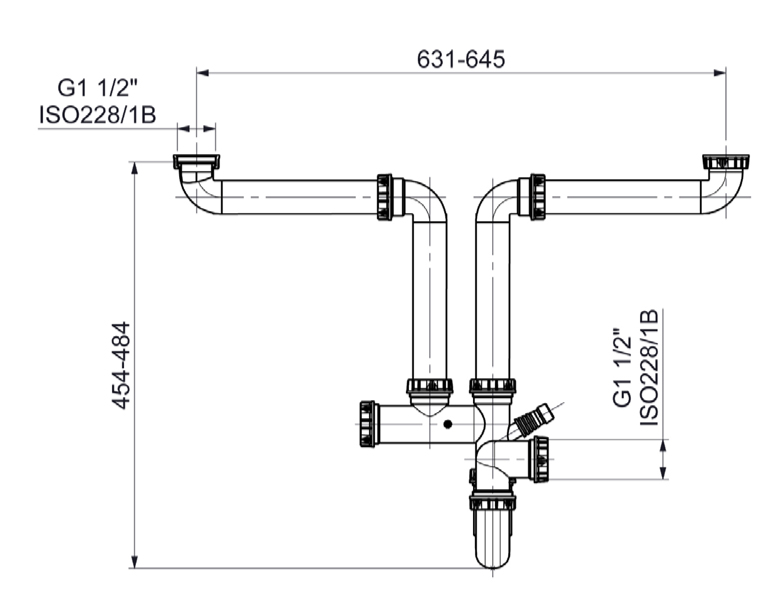 Siphon double tubulure