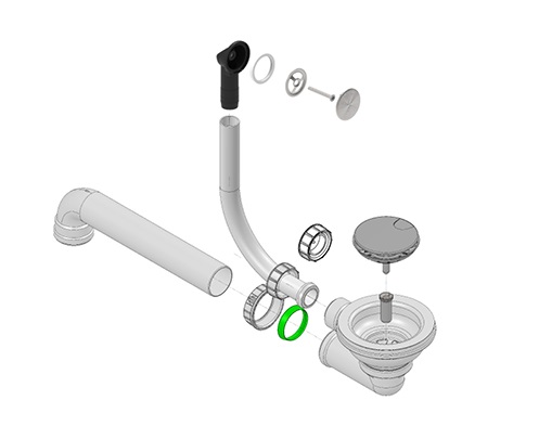 Bonde INOX - Trop plein rond inox percement 31 mm