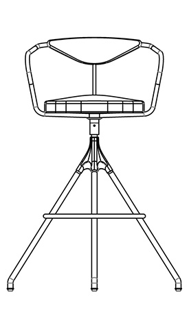 Akron Bar Stool - Backrest & Leather