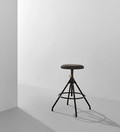 Akron Counter Stool With Leather Seat